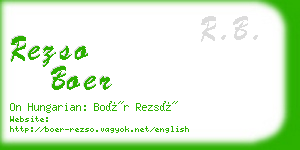 rezso boer business card